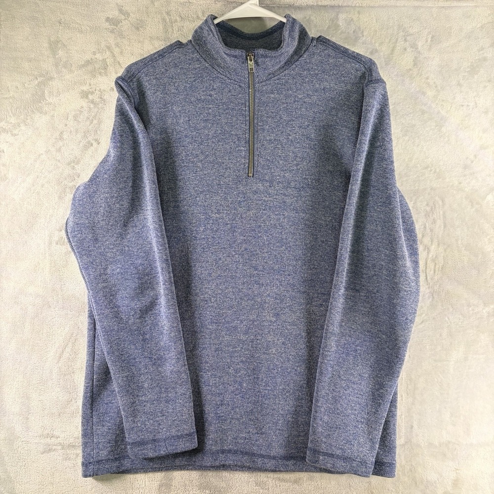 GAP Men's 1/4 Zip Sweater Size Medium Blue Stand-up Collar Preppy Casual Office